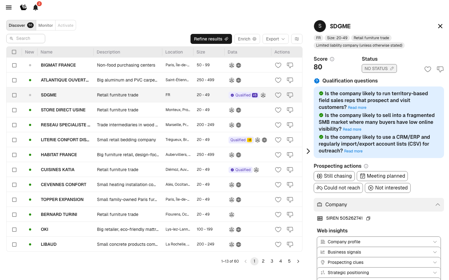 AI qualification reasoning in the lead profile