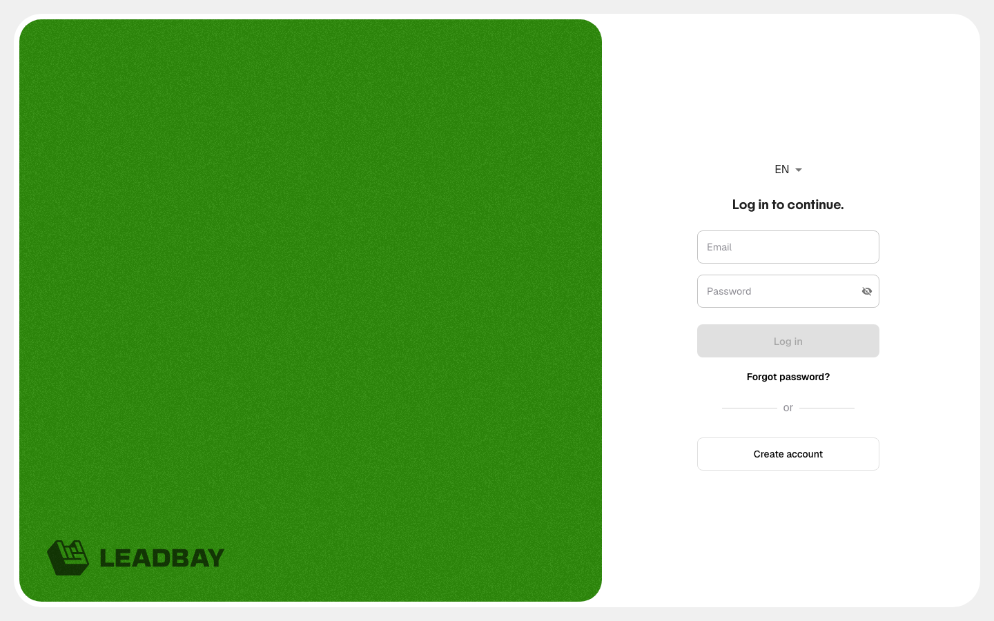 New Leadbay login page